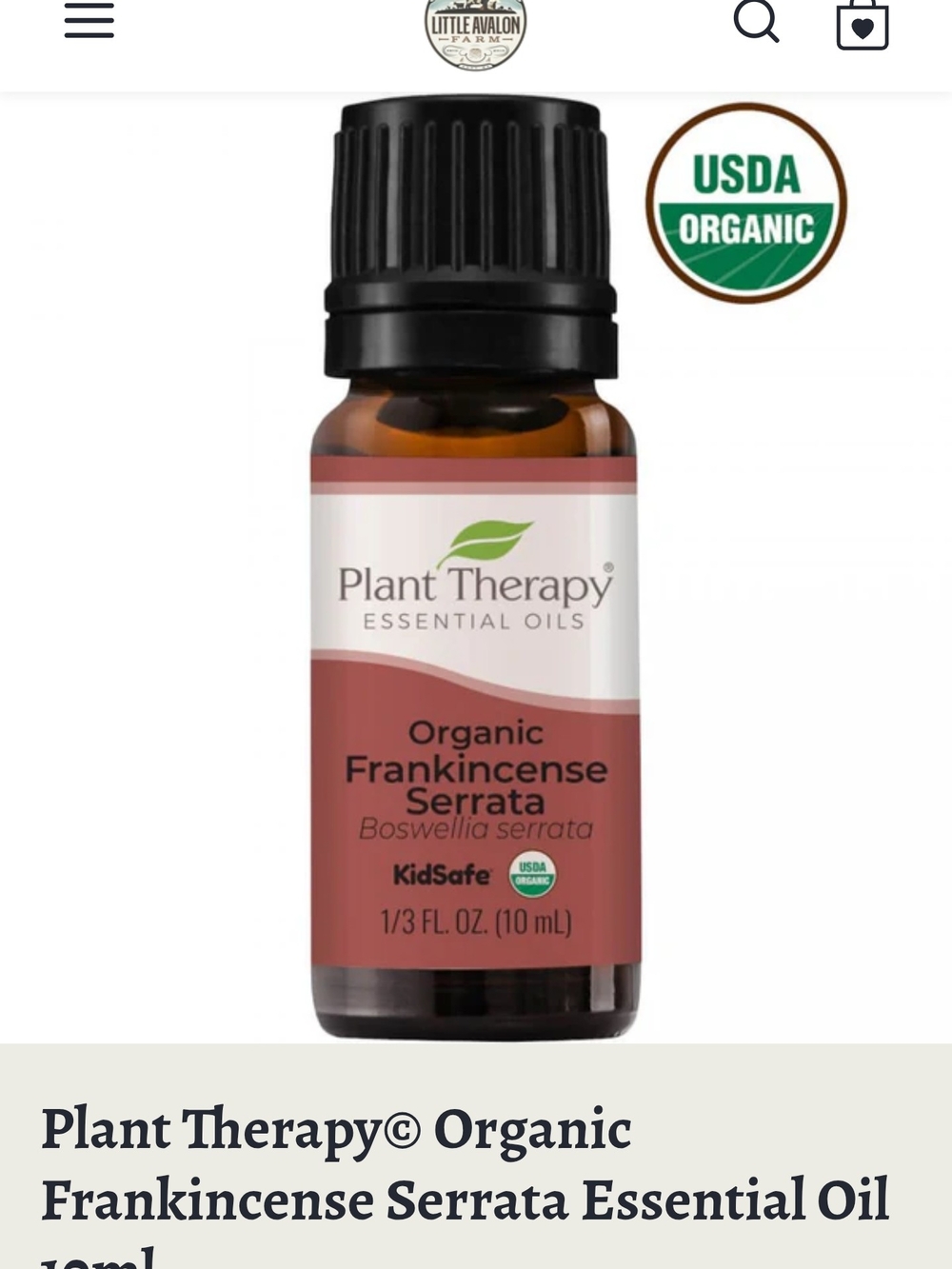Plant therapy Organic Frankincense Serrata Essential Oil – (D)